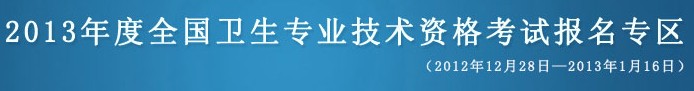 2013年衛生專業技術資格考試報名專區